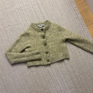 Acne Studios Olive Green Cropped Cardigan